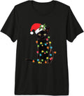 Exclusive Santa Black Cat Tangled Up Hoodie - Custom Art Print Men Women - T-Shirt, Sweatshirt, Hoodie