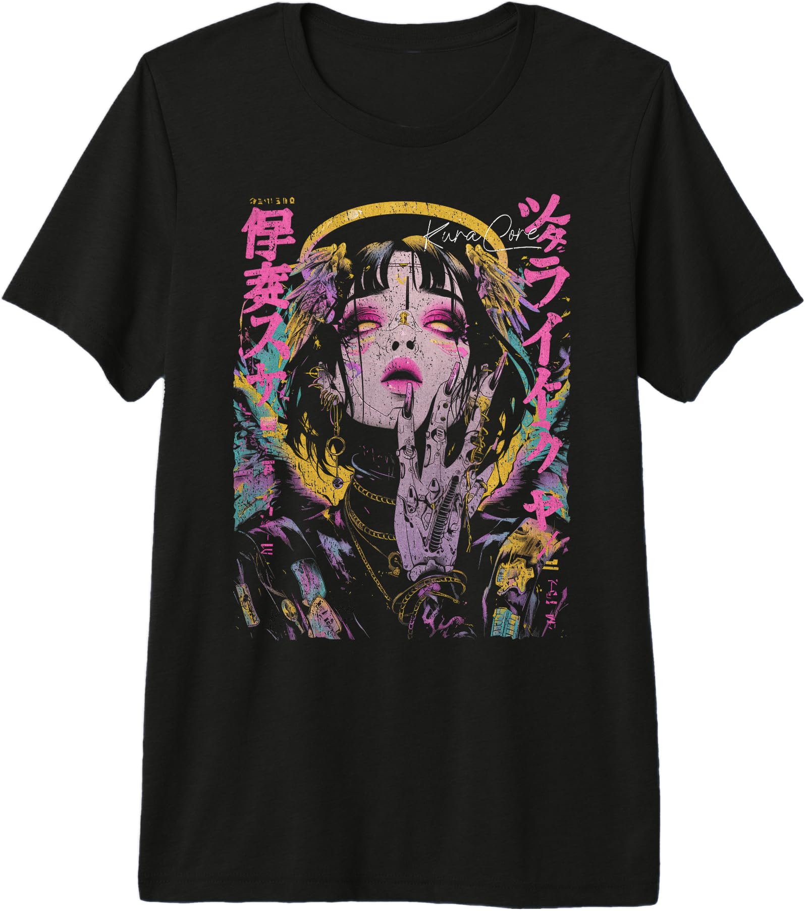 Japanese Streetwear Cyberpunk Angel T-Shirt - Minimalist Print for Adults - T-Shirt, Sweatshirt, Hoodie