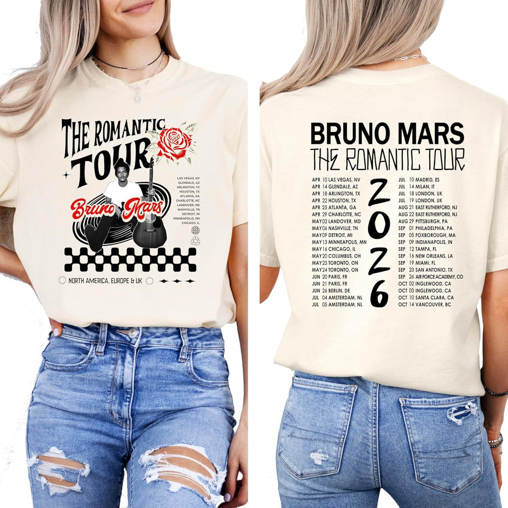 Romantic Tour 2026 Concert Music Fan Bruno Merch - Adult & Kids T-Shirts, Sweatshirts & Hoodies apparel design preview 1