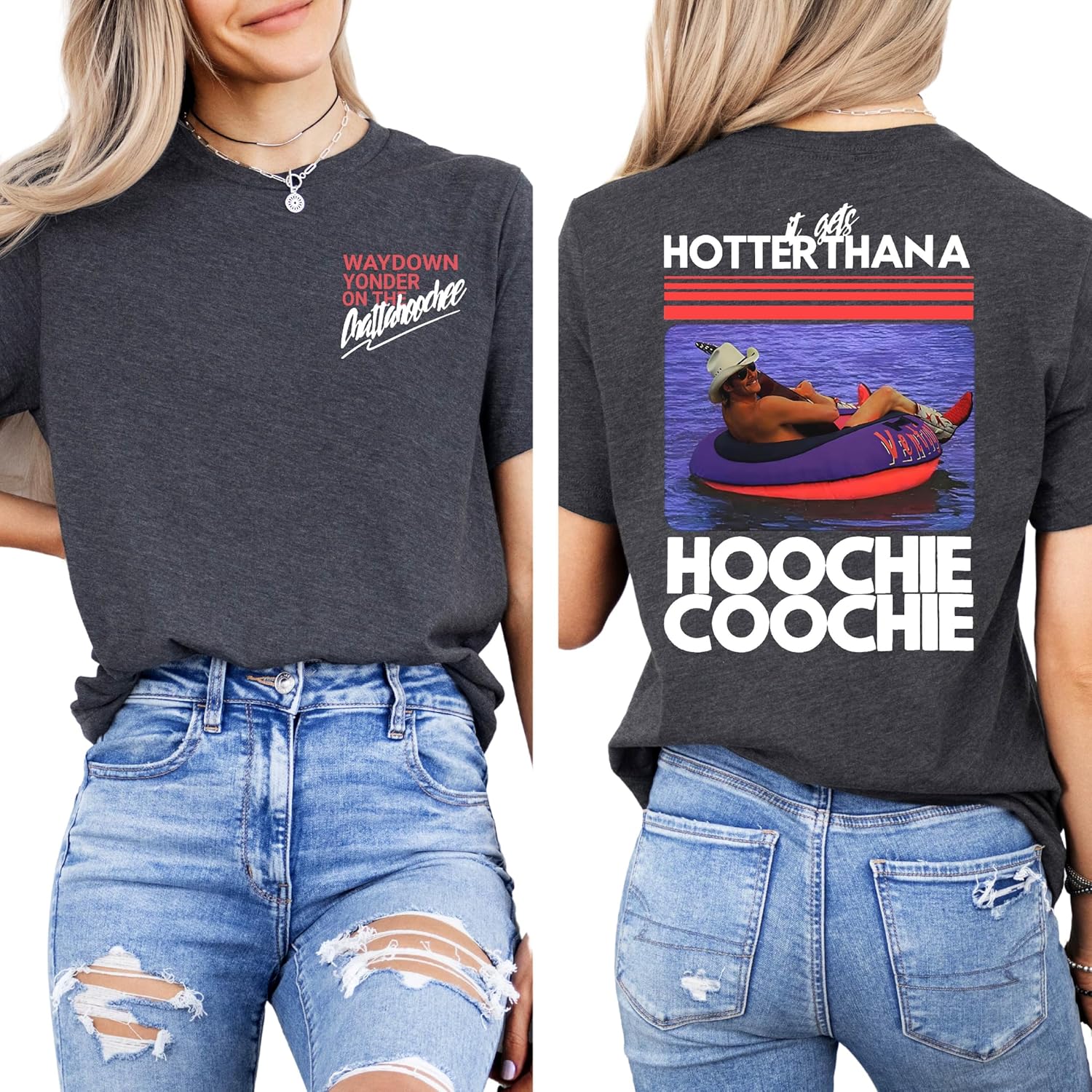 Hotter Than A Hoochie Coochie Country Music 90s - Adult & Kids T-Shirts, Sweatshirts & Hoodies apparel design preview 1