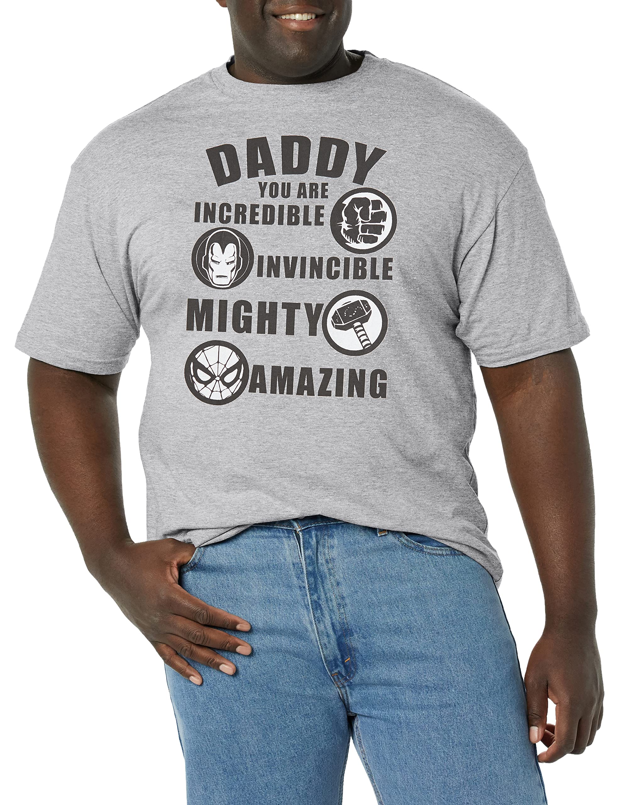 Marvel Big Tall Dad List Mens Tops T-Shirt - Aesthetic Graphic Men Women - T-Shirt, Sweatshirt, Hoodie