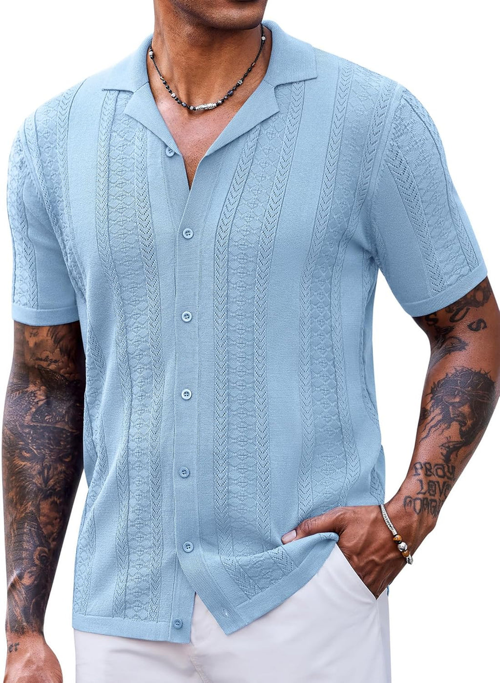 Men's Knit Vintage Short Sleeve Button Down Casual - Adult & Kids T-Shirts, Sweatshirts & Hoodies apparel design preview 1