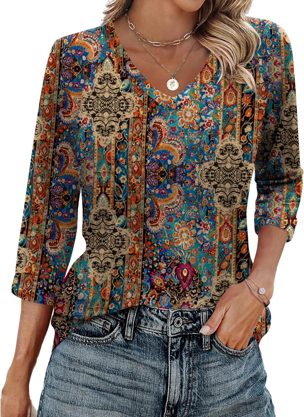 3/4 Length Sleeve Womens Tops Casual V Neck Soft - Adult & Kids T-Shirts, Sweatshirts & Hoodies apparel design preview 1