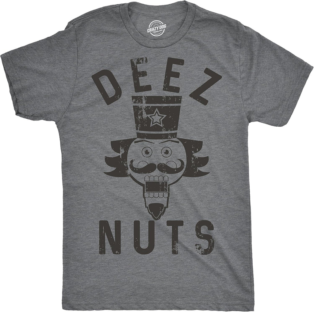 Crazy Dog Mens Deez Nuts Funny Christmas Nutcracker - Adult & Kids T-Shirts, Sweatshirts & Hoodies apparel design preview 1