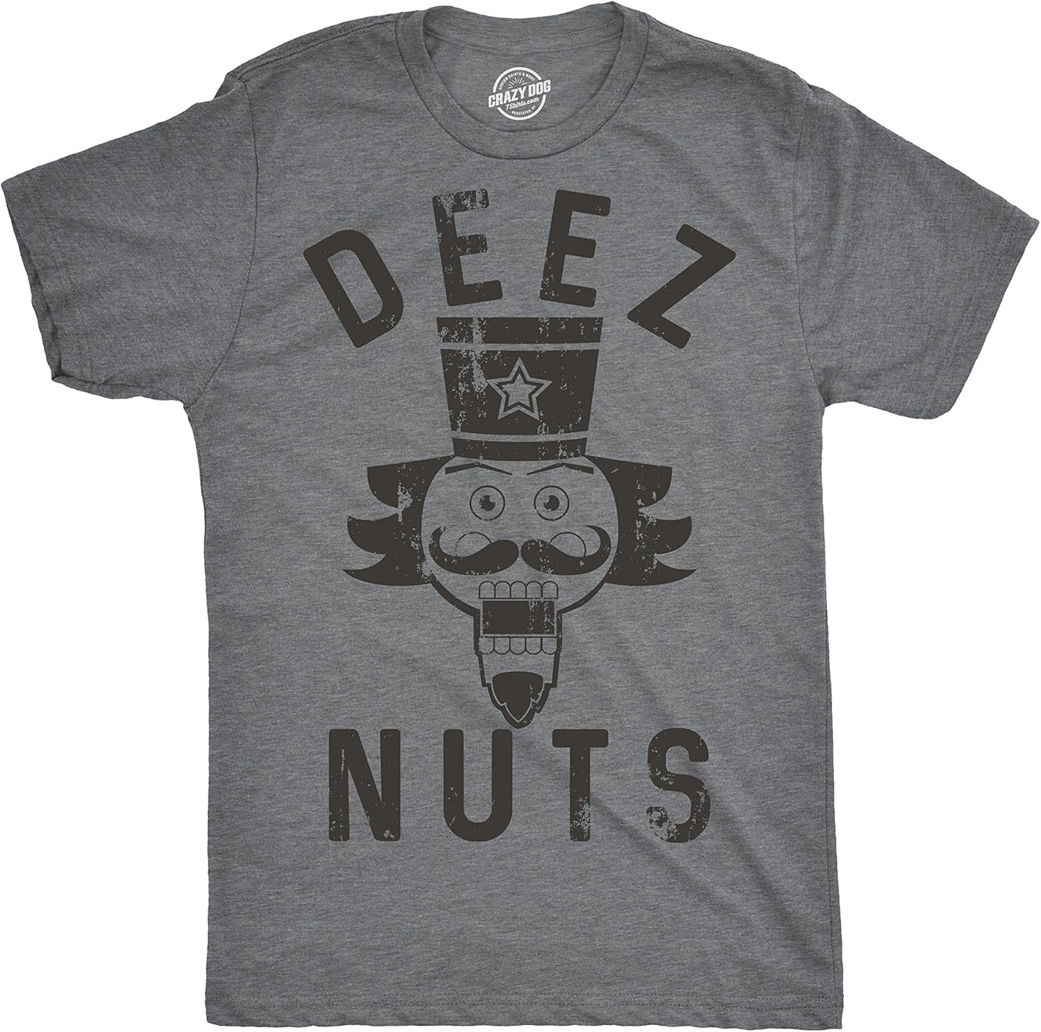 Crazy Dog Mens Deez Nuts Funny Christmas Nutcracker - Adult & Kids T-Shirts, Sweatshirts & Hoodies apparel design preview 1