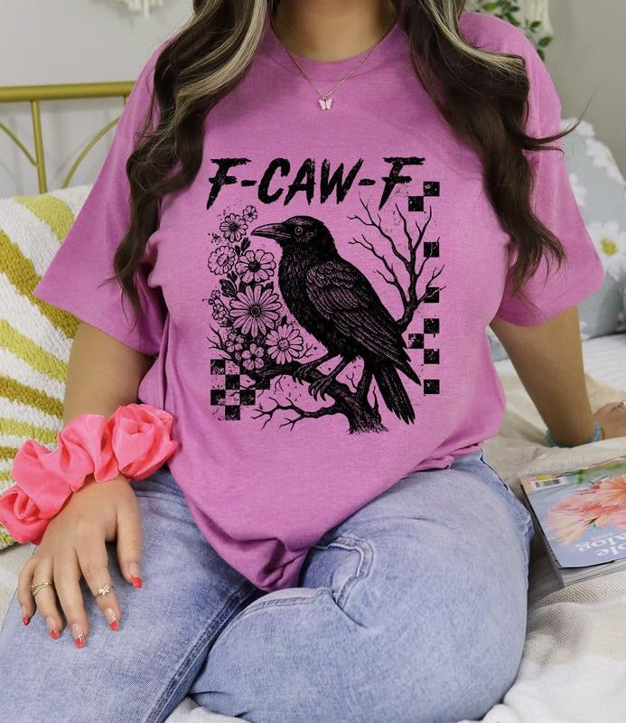#943 Faw K F Crow Raven Bird Halloween Cute Rodeo - Adult & Kids T-Shirts, Sweatshirts & Hoodies apparel design preview 1