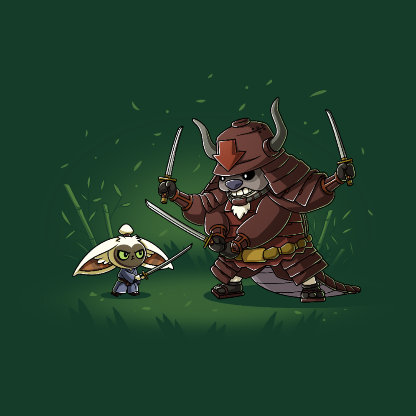 Ronin Momo and Samurai Appa - Adult & Kids T-Shirts, Sweatshirts & Hoodies apparel design preview 1
