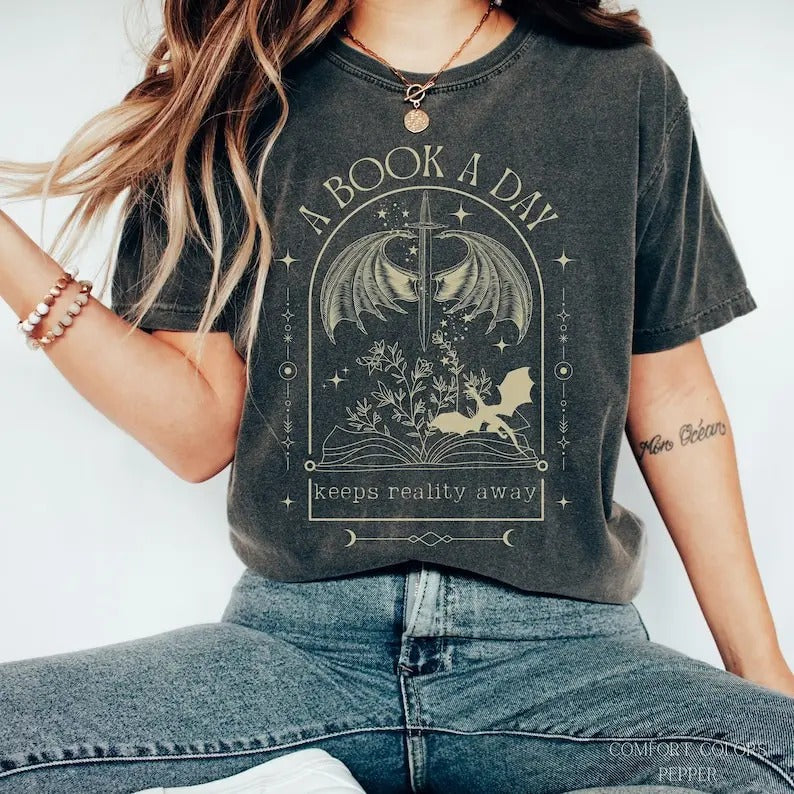 Book Day Dragon Bookish Club Fantasy Reader Lover - Adult & Kids T-Shirts, Sweatshirts & Hoodies apparel design preview 1