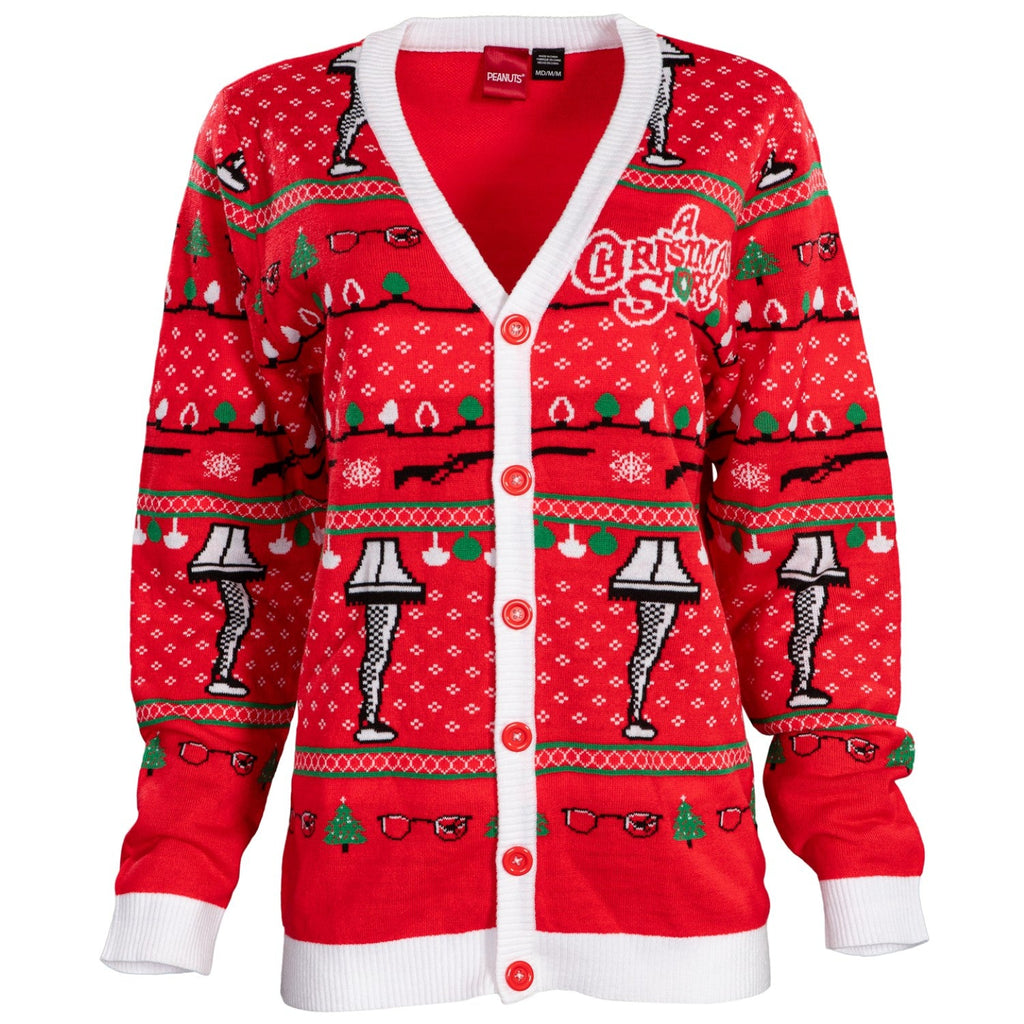 A Christmas Story Leg Lamp Button Up Cardigan Ugly Christmas Sweater - Holiday Gift product image 2