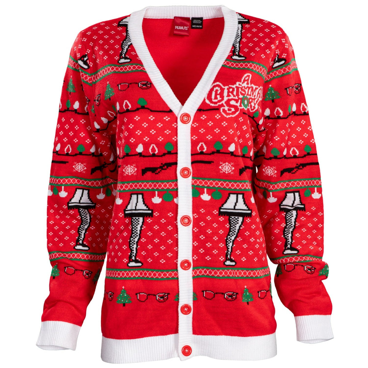 A Christmas Story Leg Lamp Button Up Cardigan Ugly Christmas Sweater - Holiday Gift product image 2