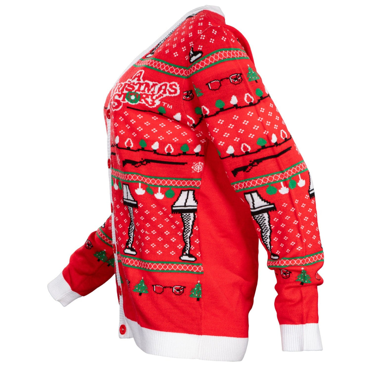 A Christmas Story Leg Lamp Button Up Cardigan Ugly Christmas Sweater - Holiday Gift product image 3