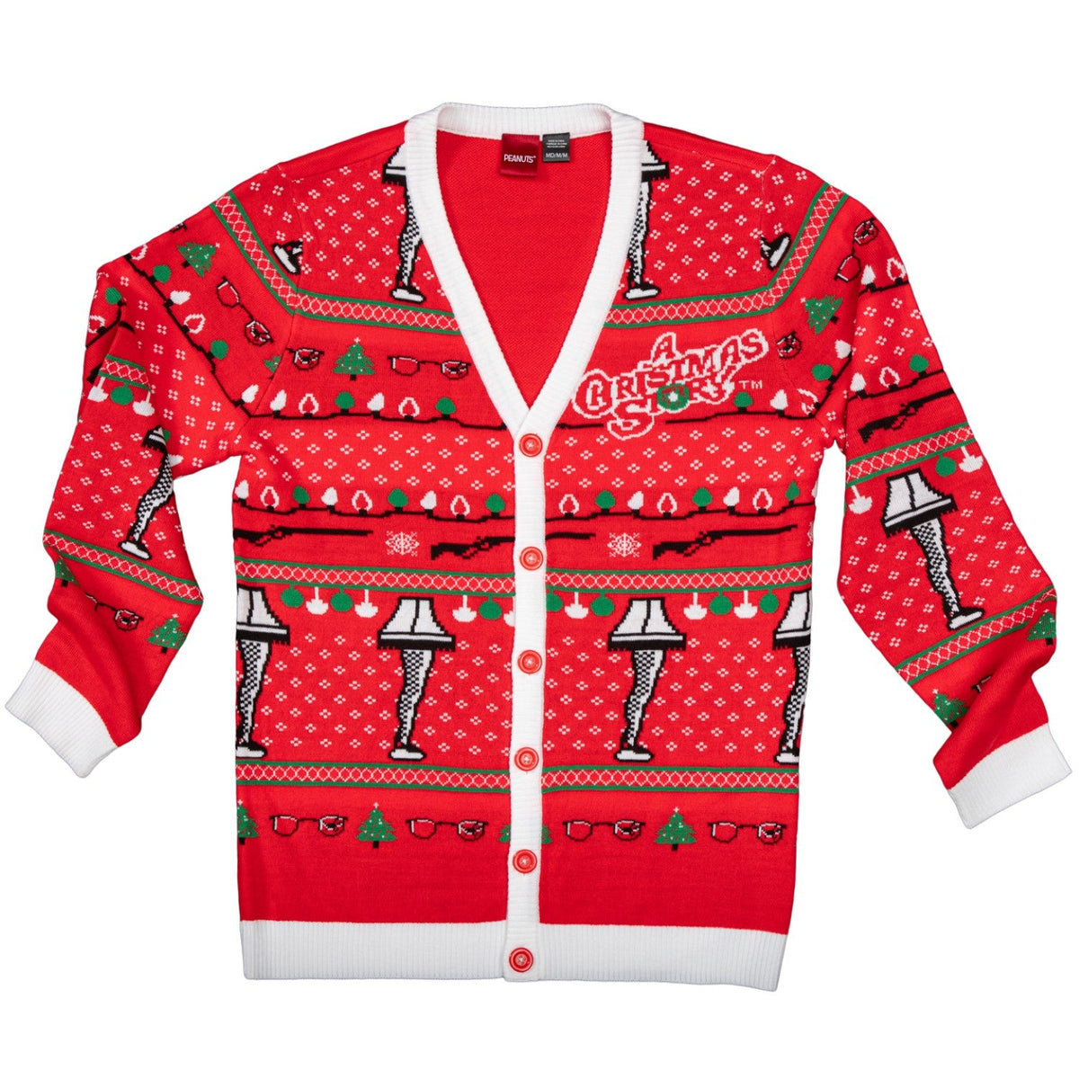 A Christmas Story Leg Lamp Button Up Cardigan Ugly Christmas Sweater - Holiday Gift product image