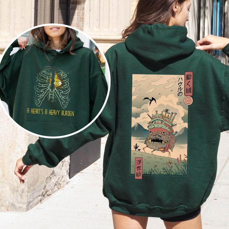 Heart'S Heavy Burden 2 Sided Howls Moving Castle - Adult & Kids T-Shirts, Sweatshirts & Hoodies apparel design preview 1