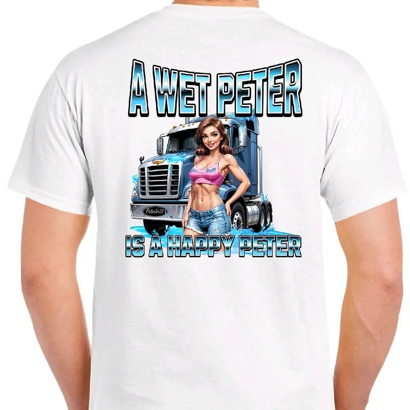 Wet Peter Is Happy Funny Cotton Top - Adult & Kids T-Shirts, Sweatshirts & Hoodies apparel design preview 1