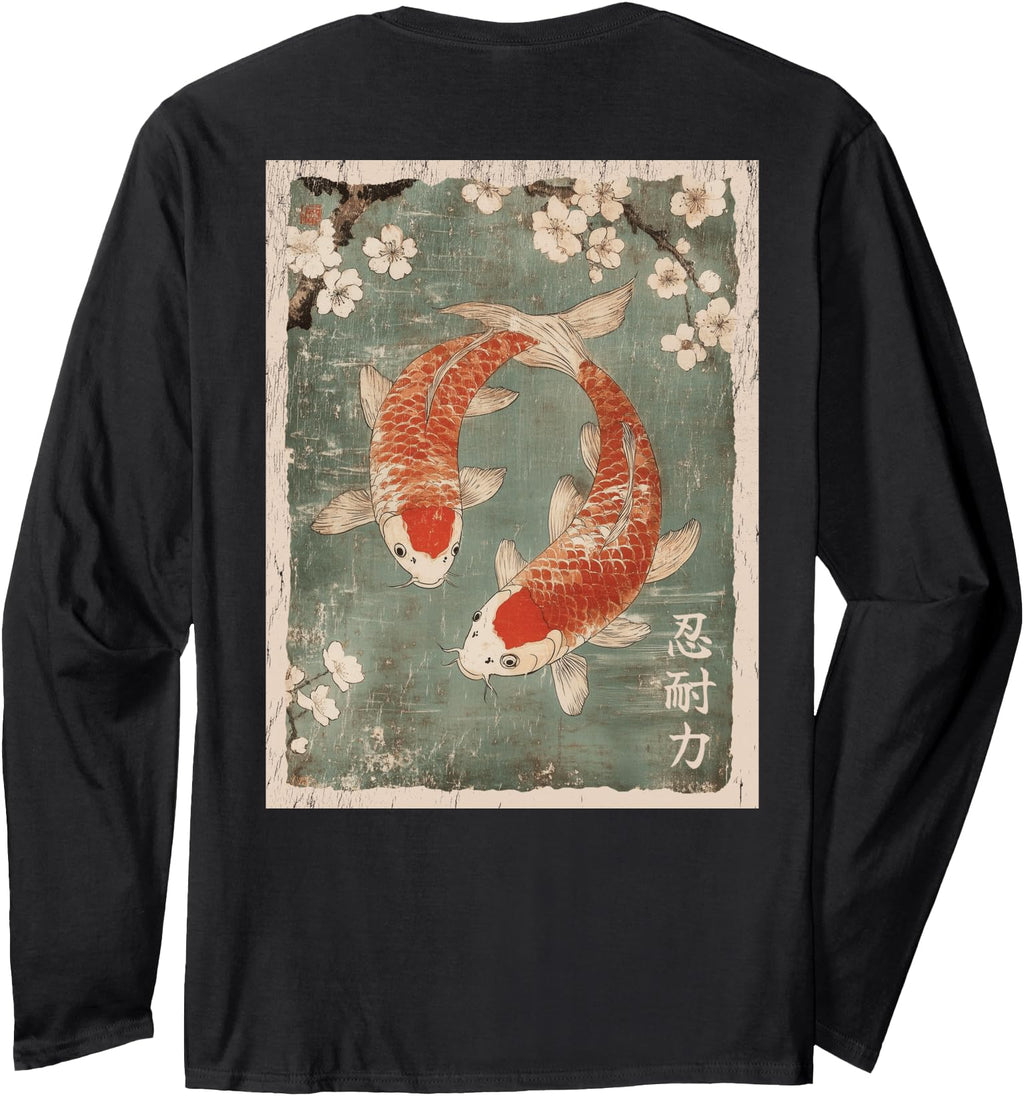 Handcrafted Koi Fish And Cherry T-Shirt - Casual Everyday Wear Unisex - T-Shirt, Sweatshirt, Hoodie