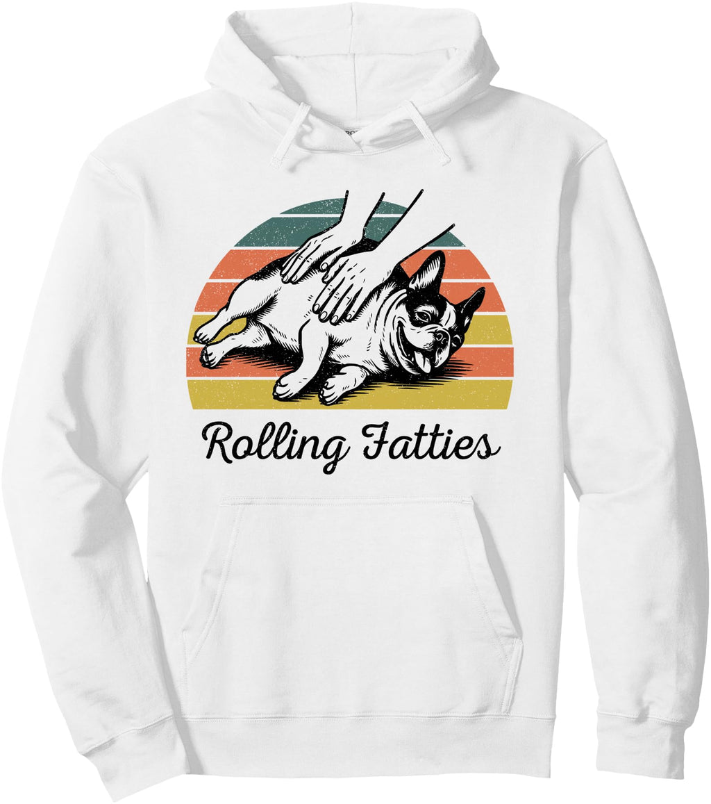 Original Chubby French Bulldog Rolling Hoodie - Trendy Graphic Men Women - T-Shirt, Sweatshirt, Hoodie