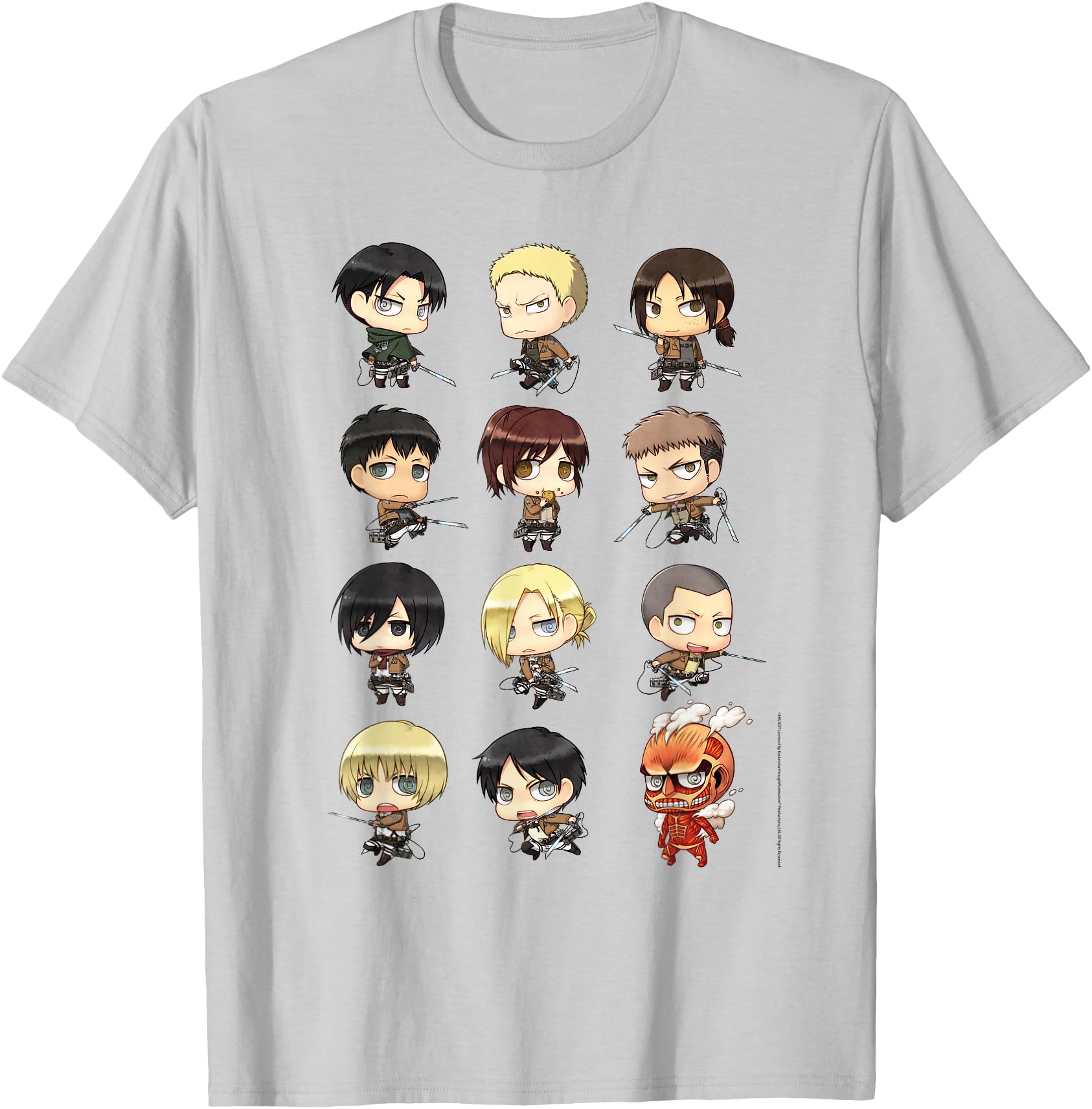 Attack Titan Chibi All Characters Sweatshirt - Graphic Print for Adults - T-Shirt, Sweatshirt, Hoodie