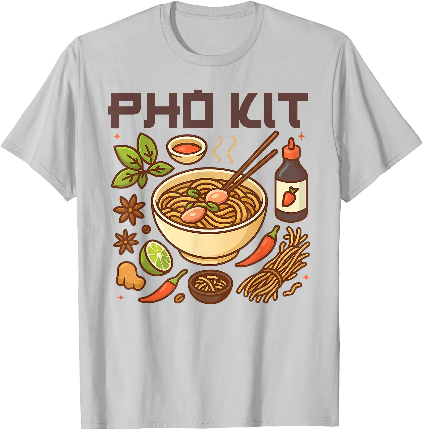 Handcrafted Pho Kit Japanese Food Ramen T-Shirt - Trendy Graphic Men Women - T-Shirt, Sweatshirt, Hoodie
