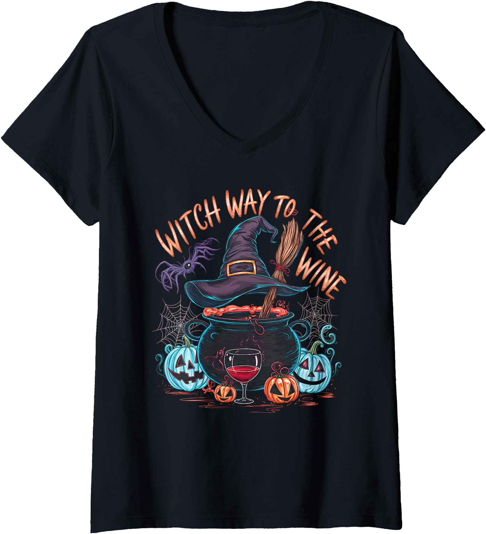 Exclusive Womens Witch Way To Wine T-Shirt - Graphic Print for Adults - T-Shirt, Sweatshirt, Hoodie