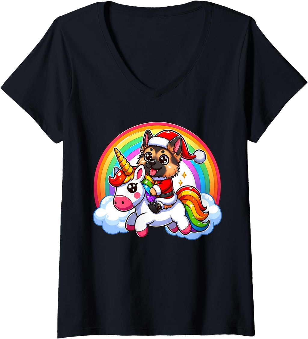 Original German Shepherd Riding Unicorn T-Shirt - Unique Graphic Unisex - T-Shirt, Sweatshirt, Hoodie