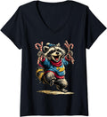 Womens Joyful Raccoon Candies Sweatshirt - Graphic Print for Adults - T-Shirt, Sweatshirt, Hoodie