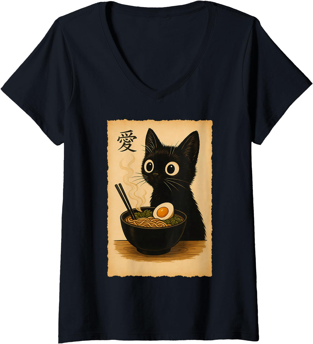 Exclusive Womens Cat Ramen T Sweatshirt - Casual Everyday Wear Men Women - T-Shirt, Sweatshirt, Hoodie
