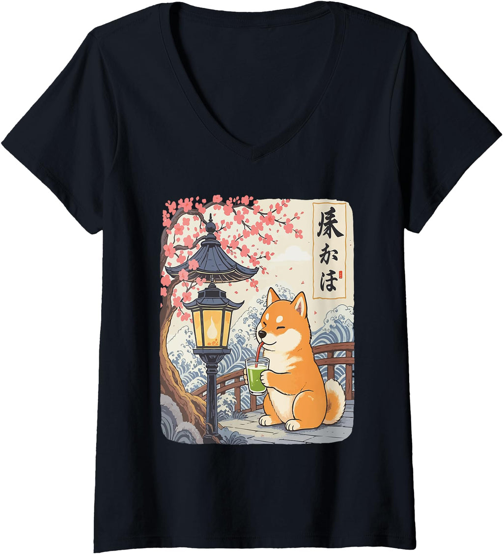 Authentic Womens Kawaii Shiba Inu Hoodie - Custom Art Print Men Women - T-Shirt, Sweatshirt, Hoodie