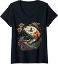 Womens Japanese Art Birds Cherry Hoodie - Casual Everyday Wear Men Women - T-Shirt, Sweatshirt, Hoodie