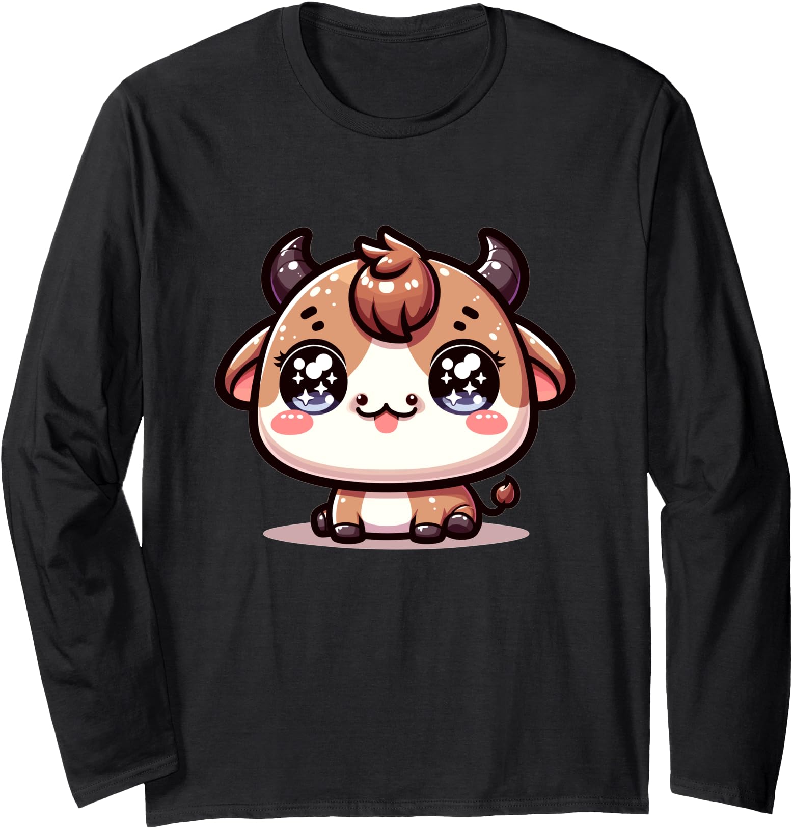 Adorable Japanese Kawaii Chibi Ox Sweatshirt - Custom Art Print Unisex - T-Shirt, Sweatshirt, Hoodie