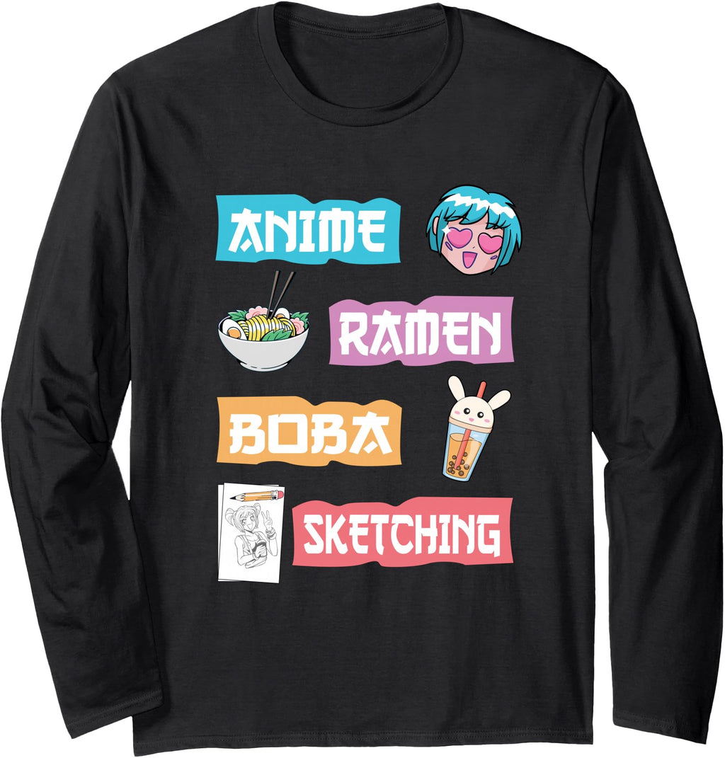 Exclusive Anime Ramen Boba Sweatshirt - Fun Novelty Design Men Women - T-Shirt, Sweatshirt, Hoodie