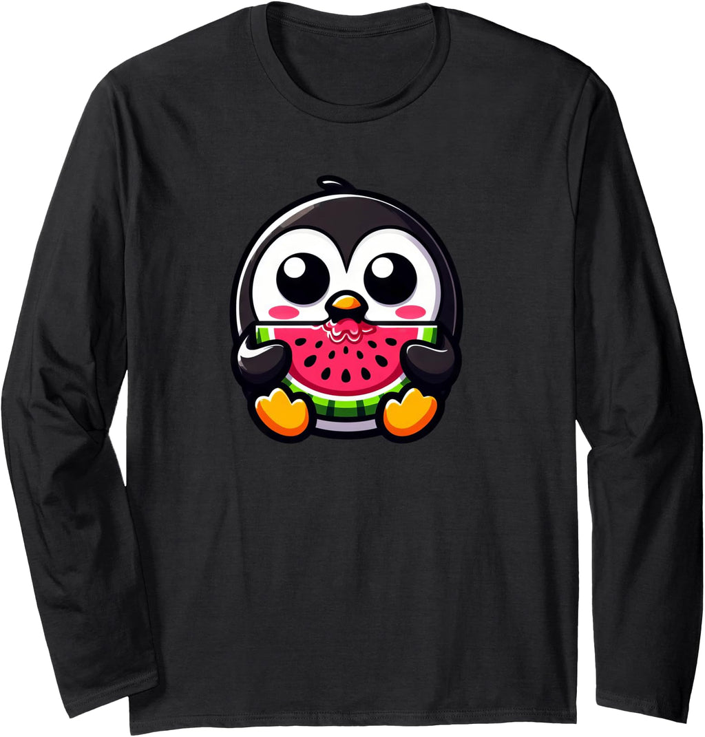 Exclusive Penguin Watermelon Kawaii Chibi Hoodie - Trendy Graphic Men Women - T-Shirt, Sweatshirt, Hoodie
