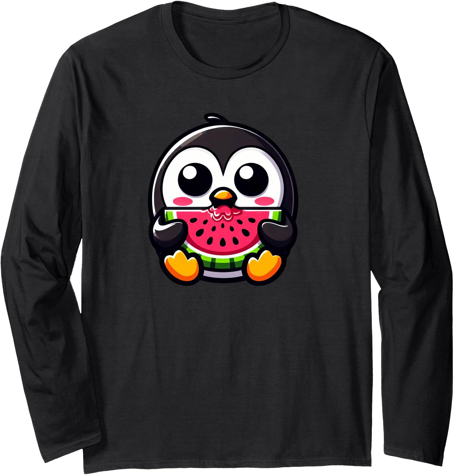 Exclusive Penguin Watermelon Kawaii Chibi Hoodie - Trendy Graphic Men Women - T-Shirt, Sweatshirt, Hoodie
