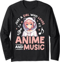 Exclusive Just Who Loves Anime And Music T-Shirt - Minimalist Print Unisex - T-Shirt, Sweatshirt, Hoodie