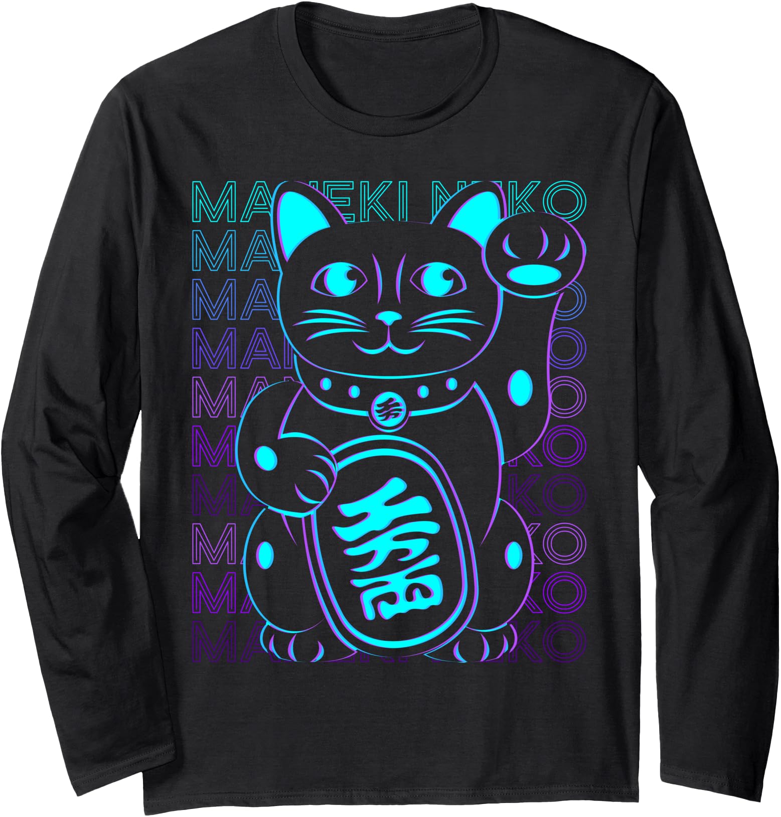 Authentic Maneki Neko Cat Japanese Lucky Hoodie - Aesthetic Graphic Unisex - T-Shirt, Sweatshirt, Hoodie
