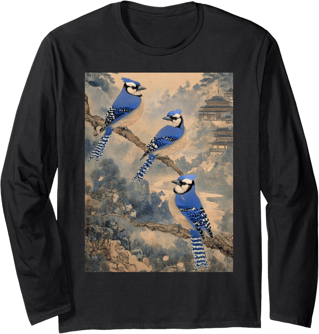 Birdwatching Blue Jay Birds Trees Hoodie - Novelty Apparel for Adults - T-Shirt, Sweatshirt, Hoodie