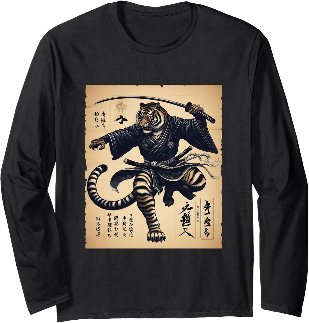 Original Samurai Tiger Warrior T-Shirt - Novelty Apparel Men Women - T-Shirt, Sweatshirt, Hoodie