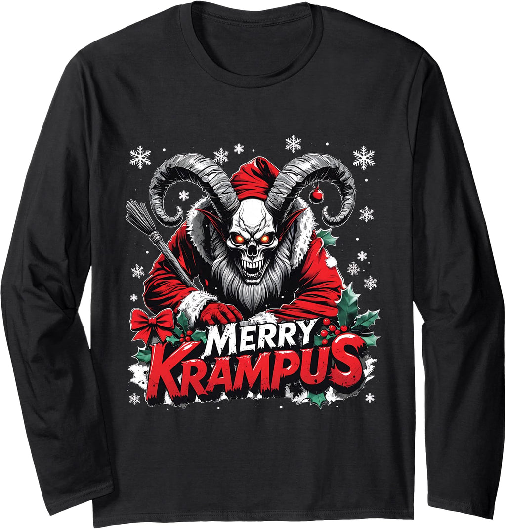 Exclusive Merry Krampus Creepy Horror Rare T-Shirt - Trendy Graphic Unisex - T-Shirt, Sweatshirt, Hoodie