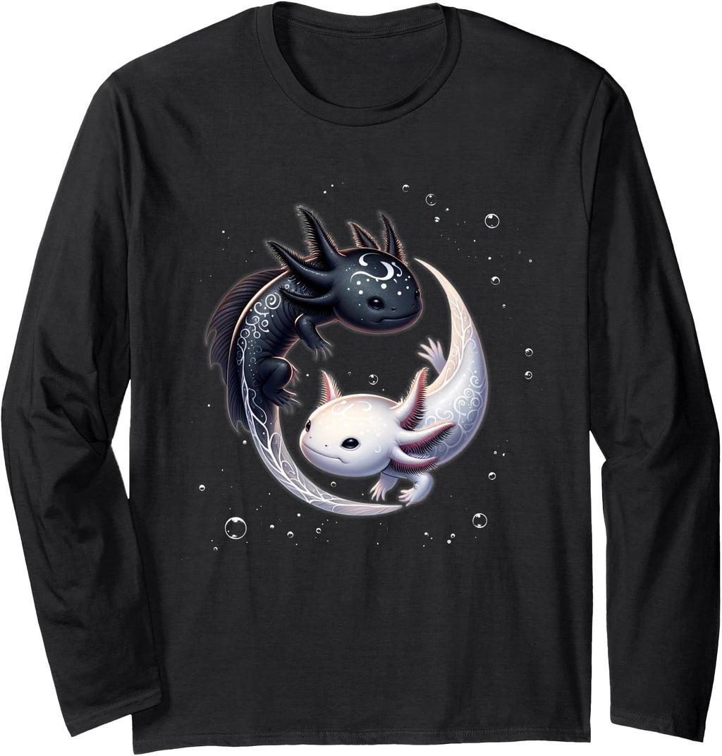 Authentic Yin Yang Axolotls Hoodie - Casual Everyday Wear for Adults - T-Shirt, Sweatshirt, Hoodie