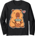 Original Anime Capybara Kawaii Drinking Hoodie - Minimalist Print Unisex - T-Shirt, Sweatshirt, Hoodie