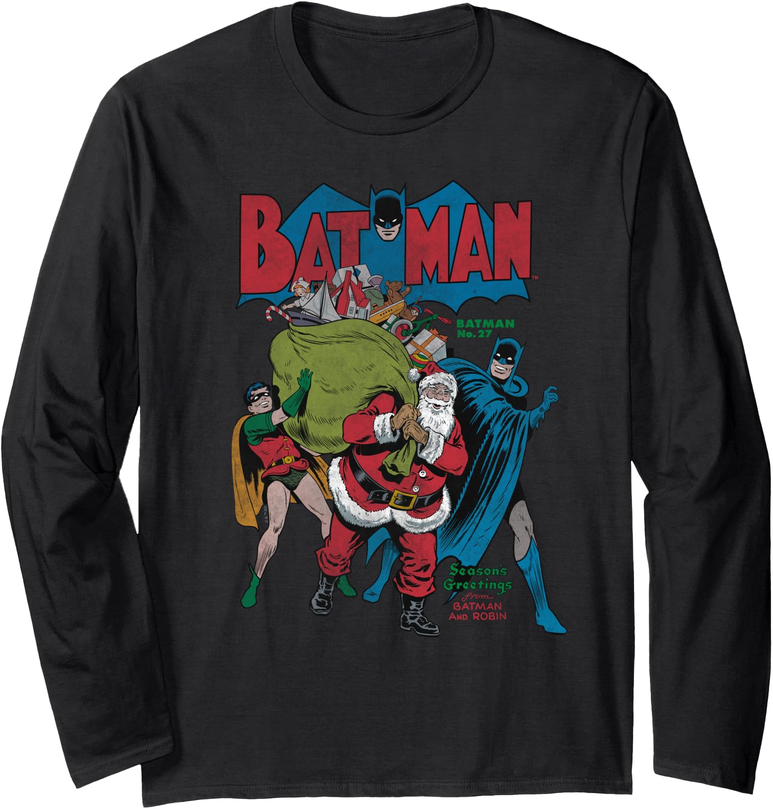 Batman Seasons Greetings Artist Sweatshirt - Aesthetic Graphic Men Women - T-Shirt, Sweatshirt, Hoodie
