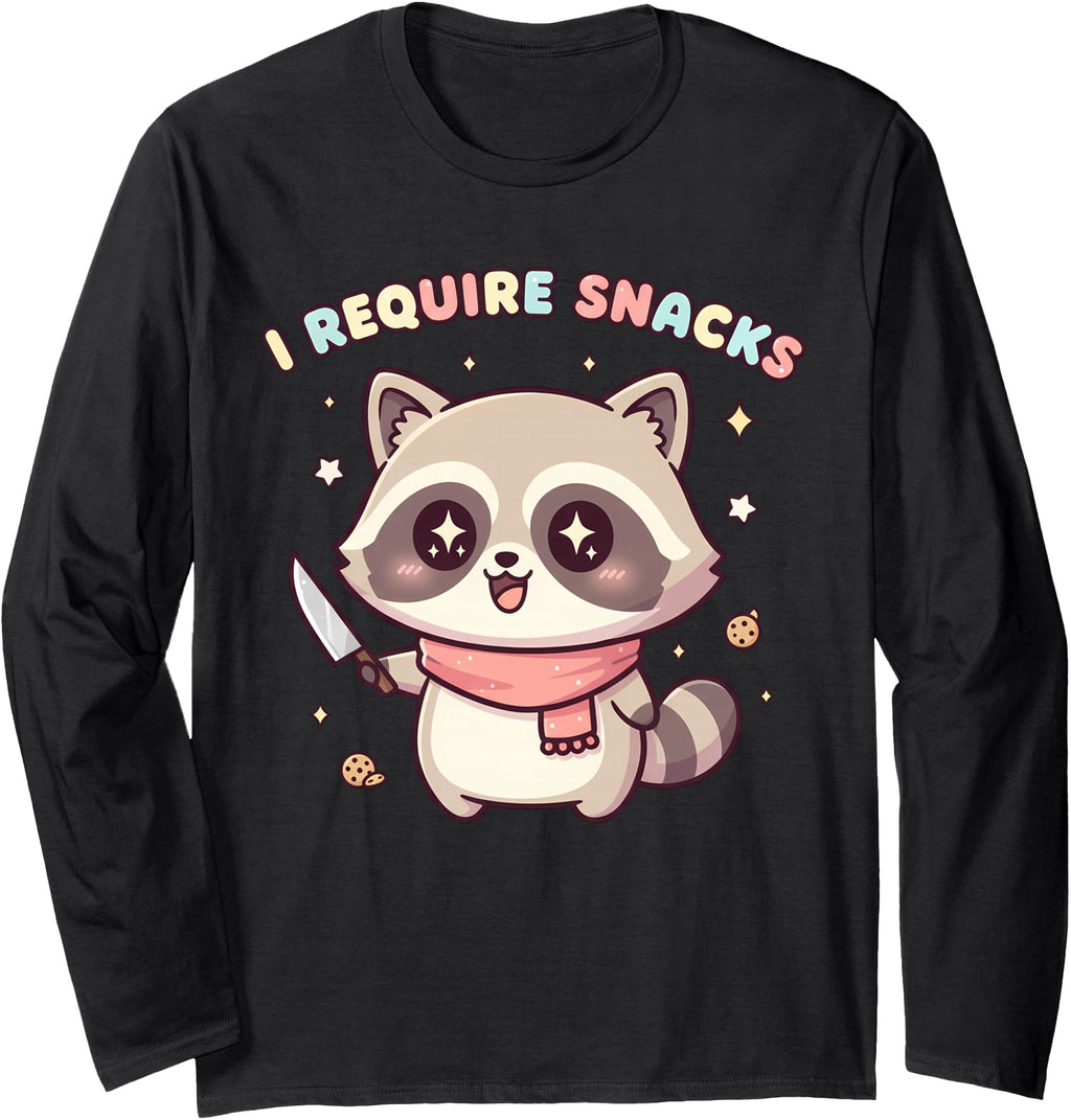 Original I Require Snacks Kawaii Sweatshirt - Fun Novelty Design Men Women - T-Shirt, Sweatshirt, Hoodie