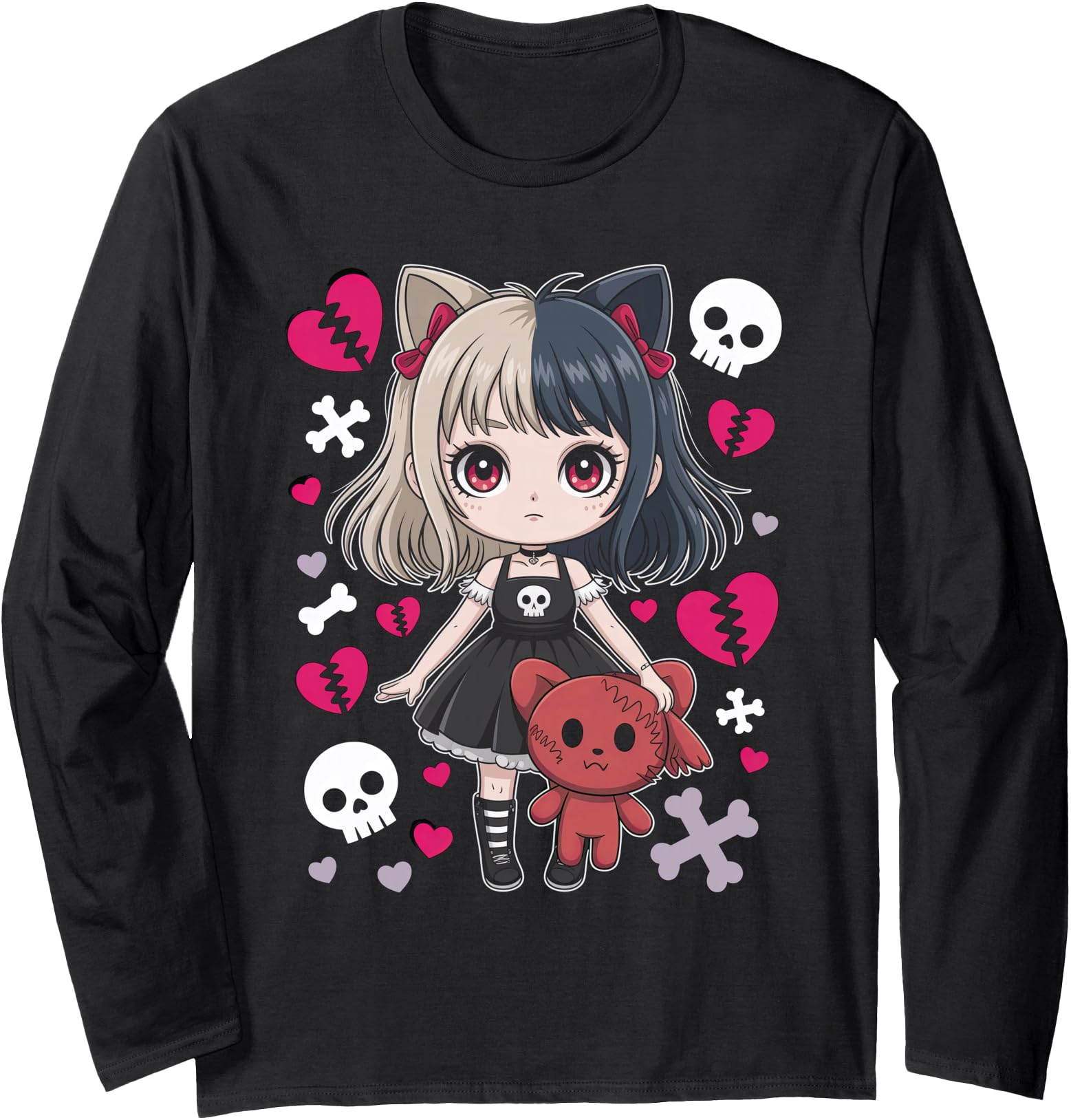 Authentic Goth Emo Teddybear Gothic T-Shirt - Trendy Graphic Men Women - T-Shirt, Sweatshirt, Hoodie
