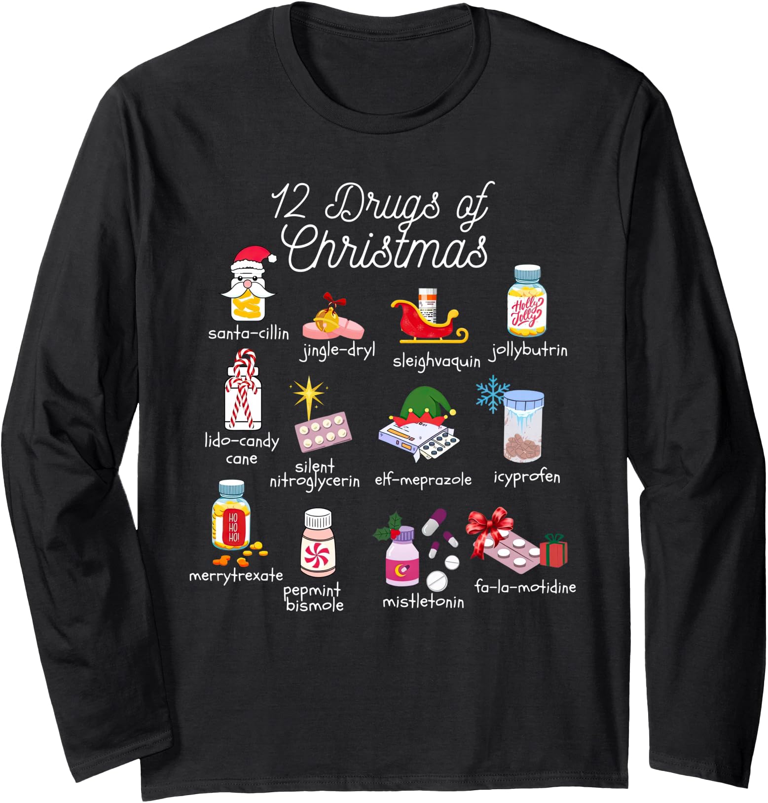 Original 12 Drugs Pharmacist Technician Hoodie - Unique Graphic for Adults - T-Shirt, Sweatshirt, Hoodie