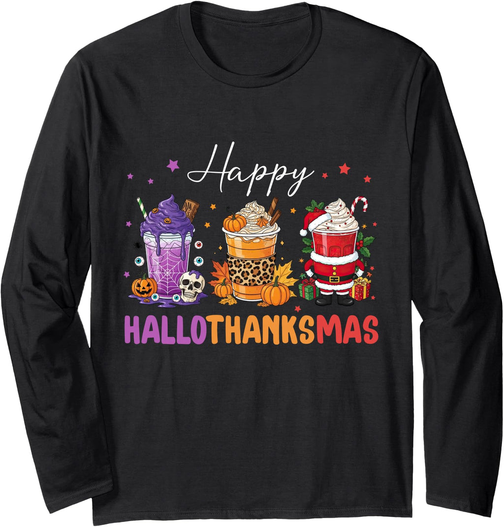 Exclusive Happy Hallothanksmas Halloween Hoodie - Novelty Apparel Unisex - T-Shirt, Sweatshirt, Hoodie