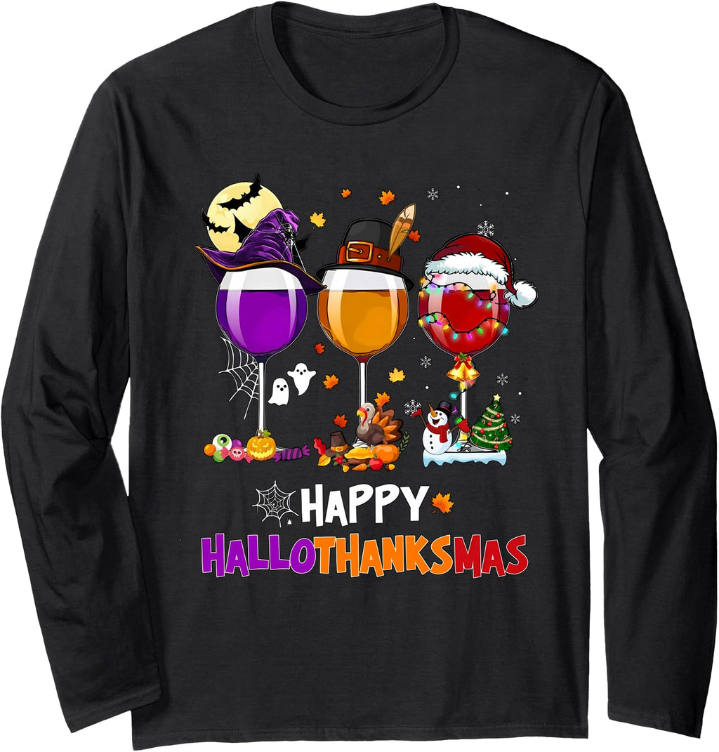 Original Happy Hallothanksmas Hoodie - Casual Everyday Wear Men Women - T-Shirt, Sweatshirt, Hoodie