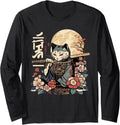 Exclusive Samurai Cat Japanese Sweatshirt - Casual Everyday Wear Unisex - T-Shirt, Sweatshirt, Hoodie