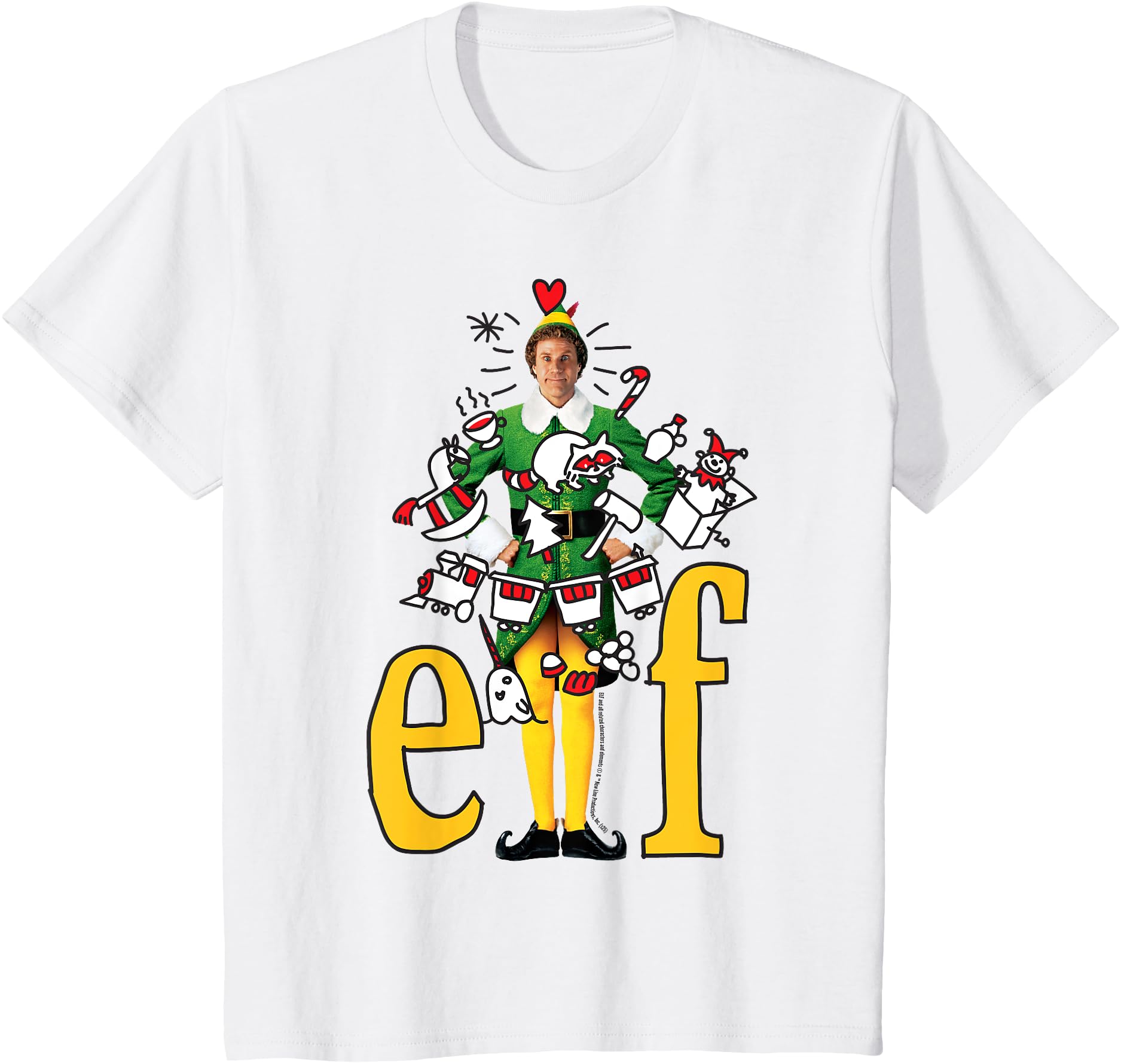 Authentic Elf Buddy Cartoon Drawings Hoodie - Aesthetic Graphic for Adults - T-Shirt, Sweatshirt, Hoodie