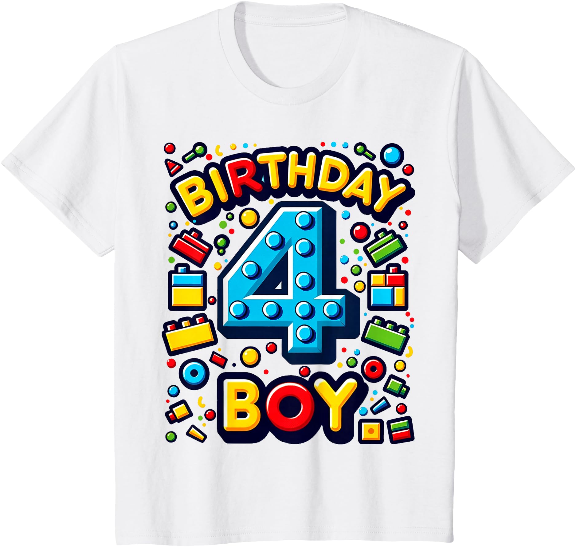 4Th Building Bricks Blocks 4 Year Sweatshirt - Aesthetic Graphic Men Women - T-Shirt, Sweatshirt, Hoodie