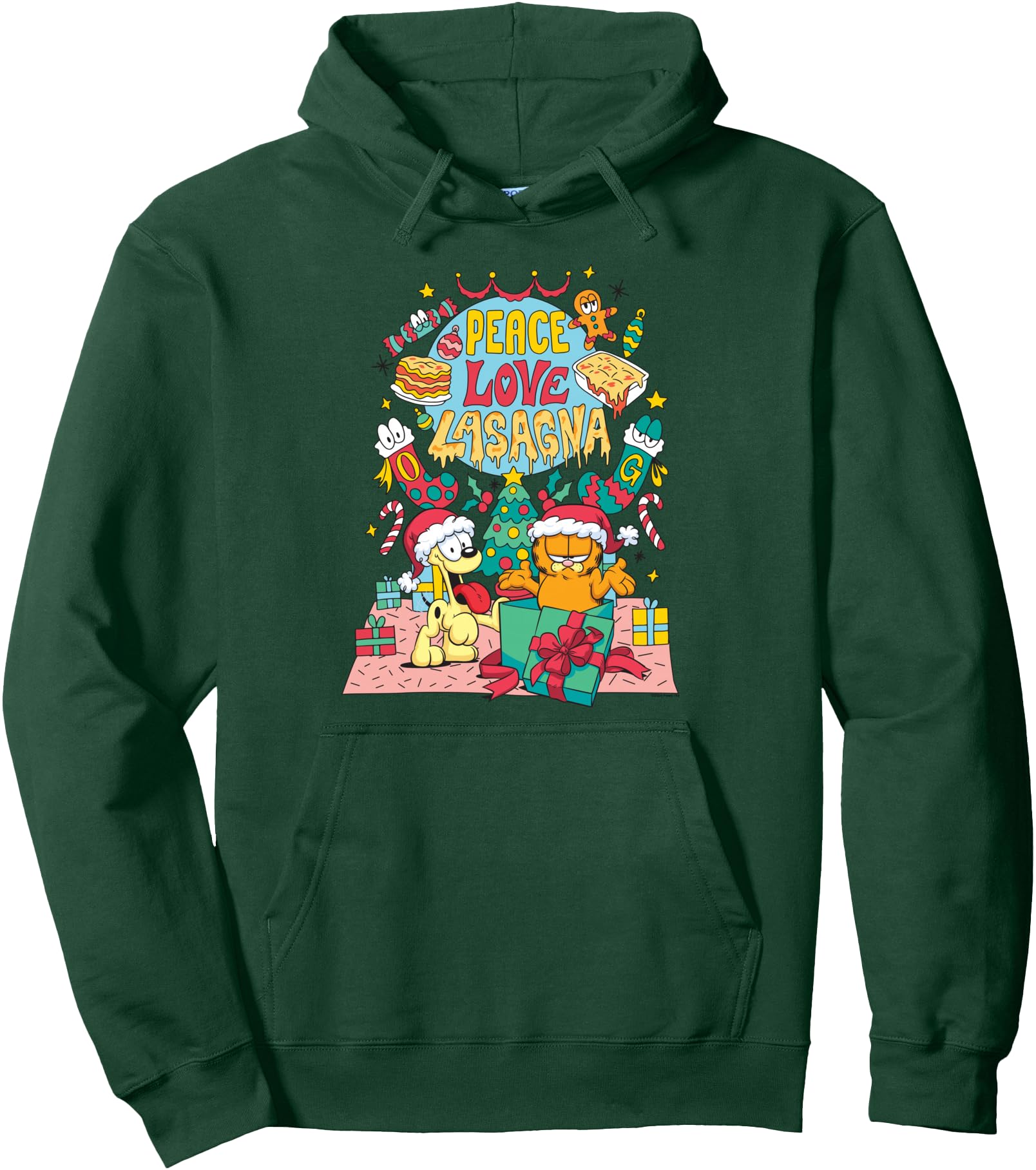 Authentic Garfield Peace Love Lasagna Cat T-Shirt - Trendy Graphic Unisex - T-Shirt, Sweatshirt, Hoodie