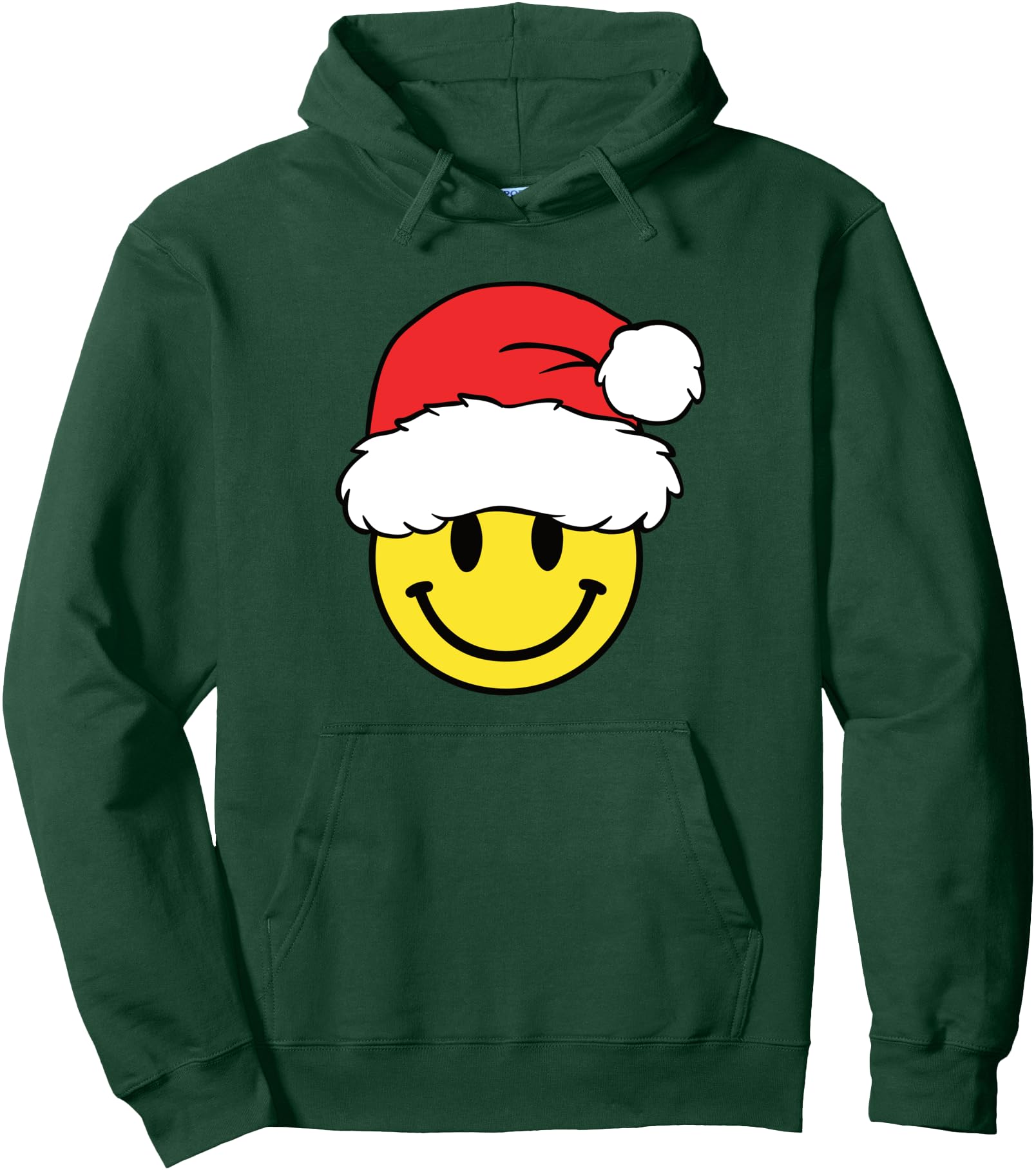 Yellow Smile Face Santa Hat Happy Sweatshirt - Fun Novelty Design Unisex - T-Shirt, Sweatshirt, Hoodie